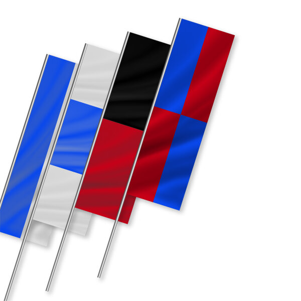 Standards flags sewn according to pattern