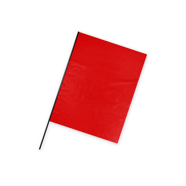 Plastic film flag (upright format) 75x50 Red
