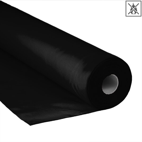 Tissu de polyester 1,5m ignifuge 10m Noir