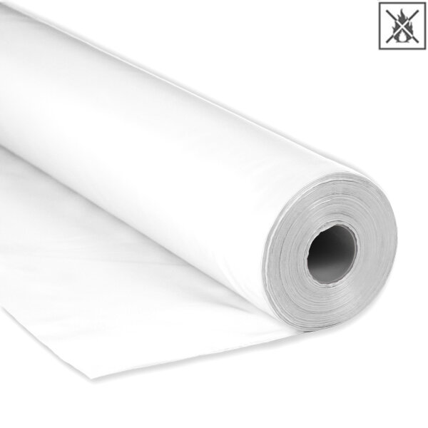 Tissu de polyester 1,5m ignifuge 10m Blanc