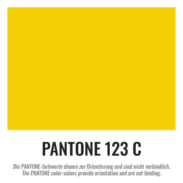 Plastic film flag fire retardant (upright format) 90x75 Yellow