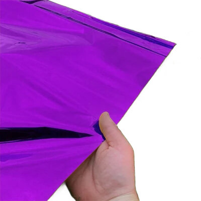 Plastic film sheet metallic 75x90cm - purple