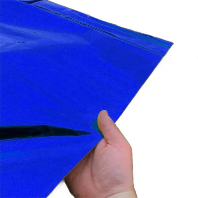 Plastic film sheet metallic 75x90cm - blue
