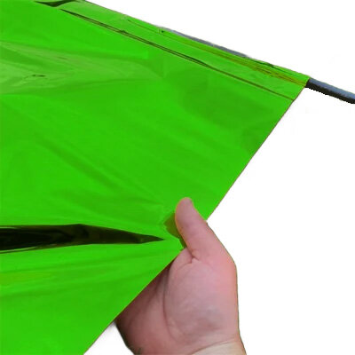 Metallic Foil Flag in Portrait Format 90x75 Green