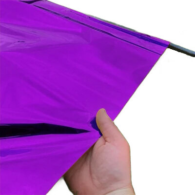 Metallic Folienfahne Hochformat 90x75 Lila