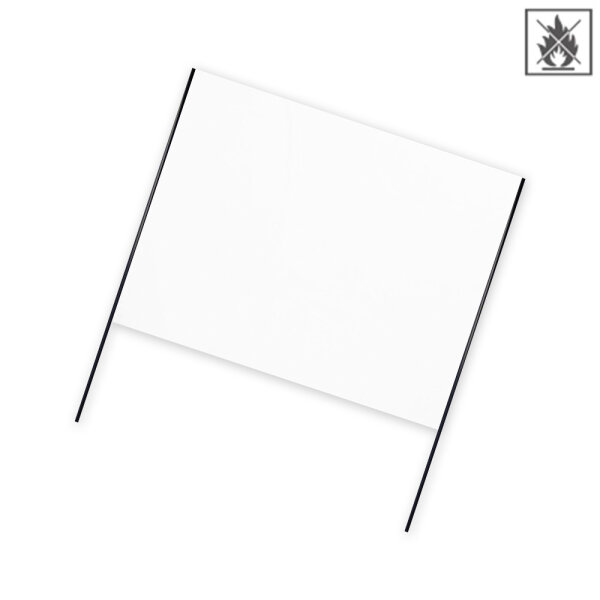 Folien-Doppelhalter schwer entflammbar 90x75cm Querformat - Weiss