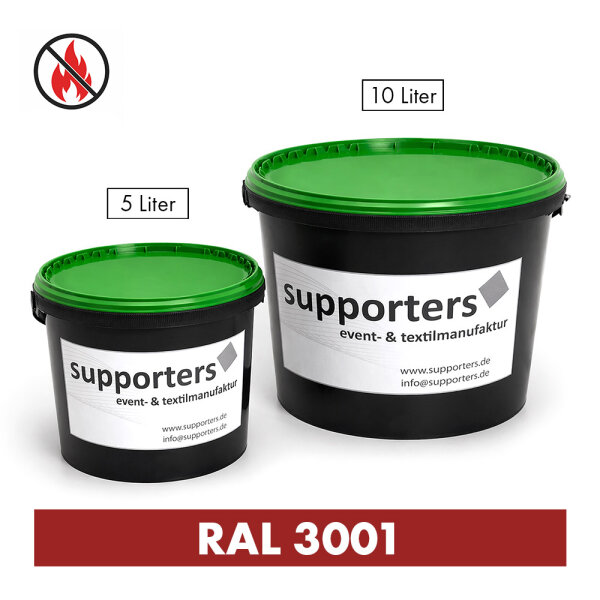 Baumwollstoff Farbe Signalrot RAL 3001 - schwer entflammbar
