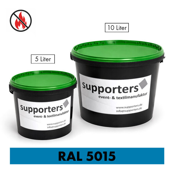 Baumwollstoff Farbe Himmelblau RAL5015 - schwer entflammbar