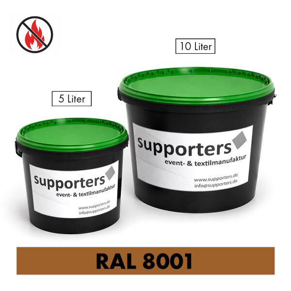 Baumwollstoff Farbe Ockerbraun RAL8001 - schwer entflammbar