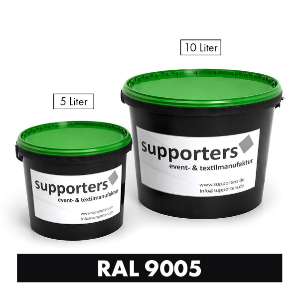 Polyesterstoff Farbe Tiefschwarz RAL9005 - schwer entflammbar