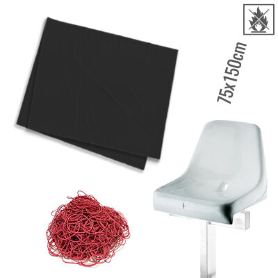 Folien Abdeckung Sitzplatz Husse schwer entflammbar 75x150cm - Schwarz