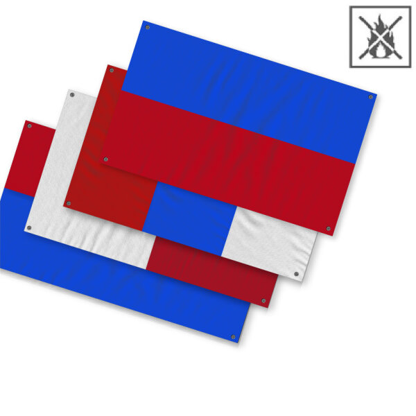 Zaunfahne nach Muster schwer entflammbar