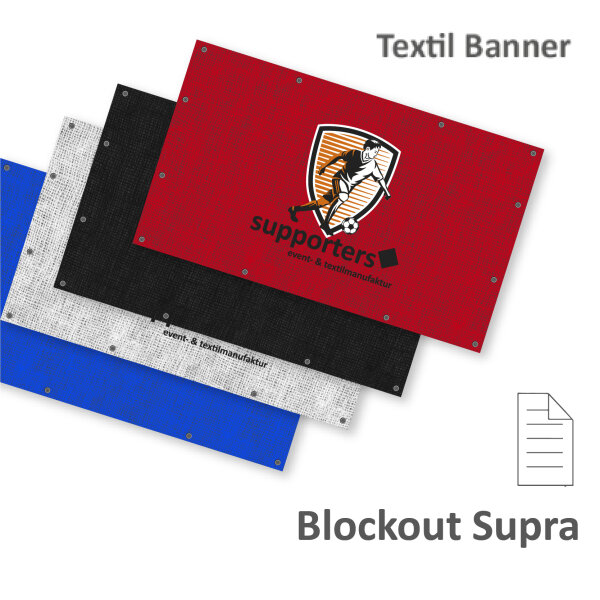 Bannière textile - Blockout Supra 270g/m² - Pression dune pages