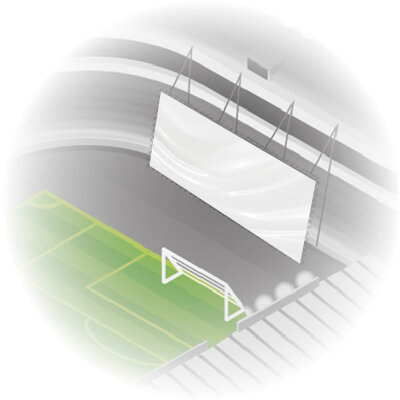 3D Tifo banner sewn in one color flame retardant