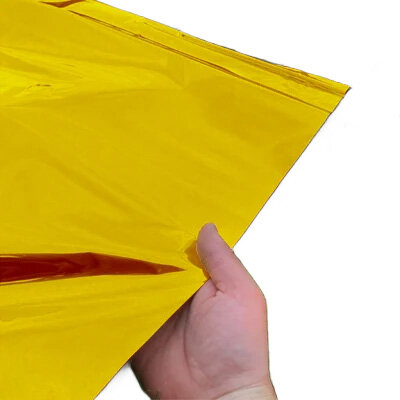 Metallic plastic film roll premium fire retardant 1,50x100m - gold