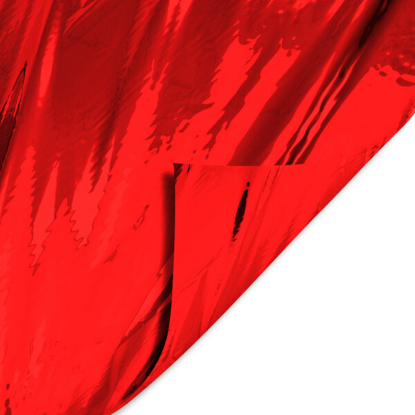 Metallic plastic film roll premium fire retardant 1,50x100m - red