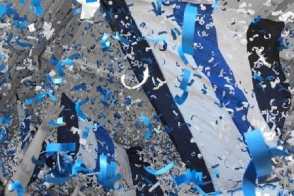 Confettis Disc difficilement inflammable - bleu